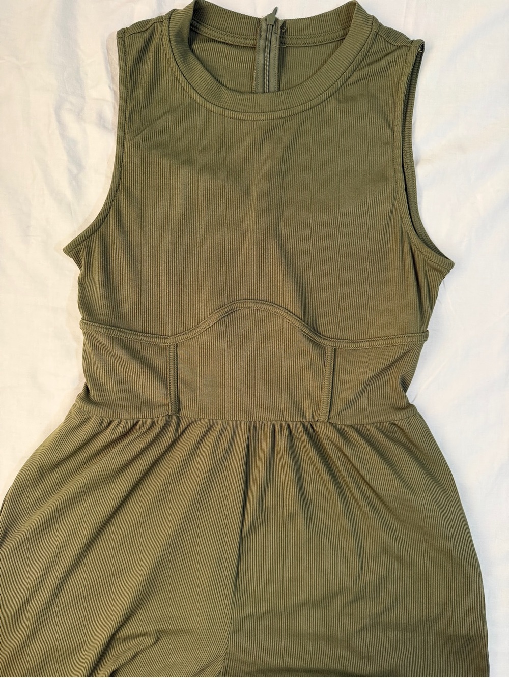 Cider Olive Green Sleeveless Wide-Leg Jumpsuit - Picture 7 of 11